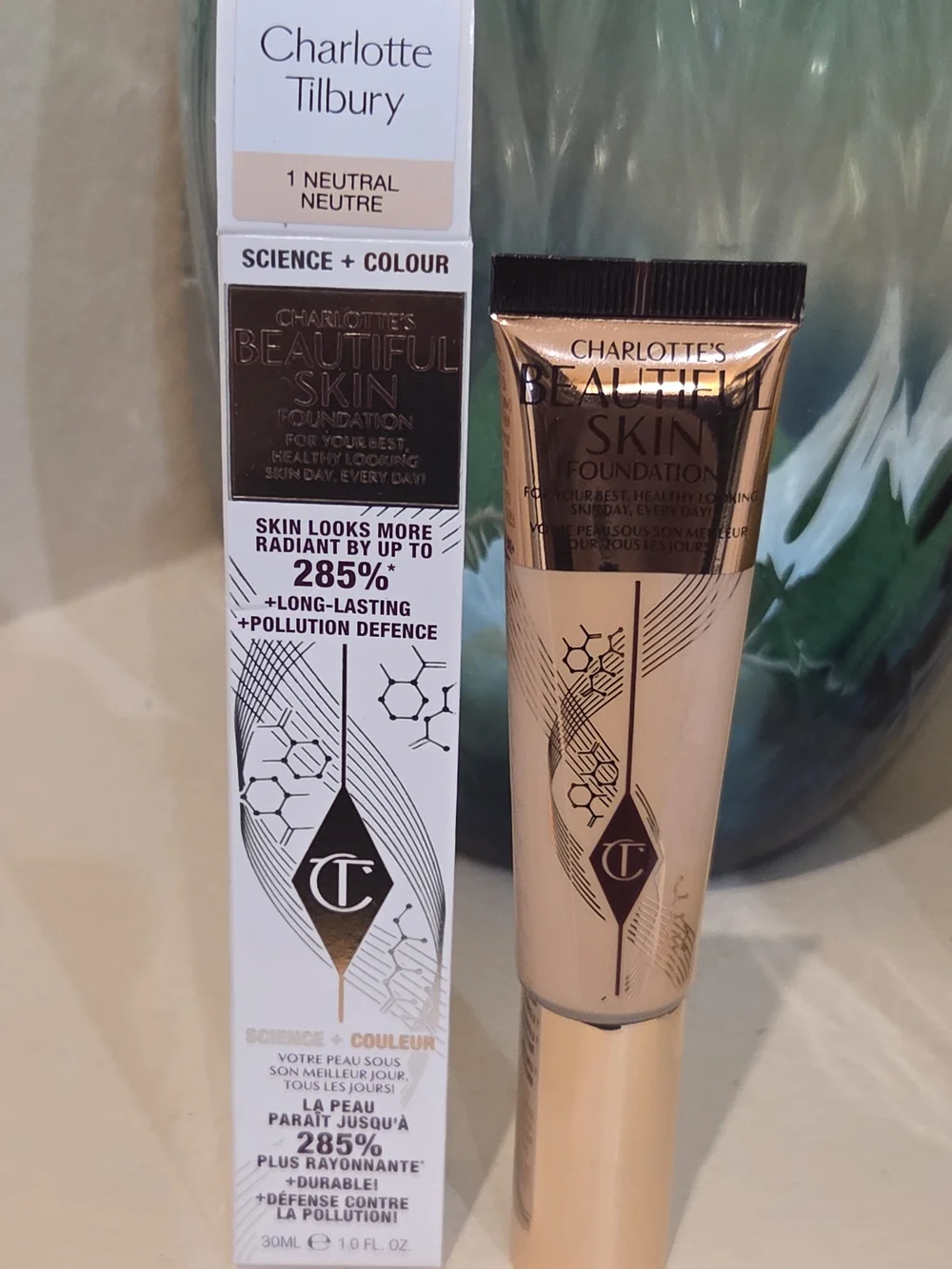 Charlotte Tilbury Beautiful Skin Foundation 1 Neutral 30mL 1 fl oz New in Box